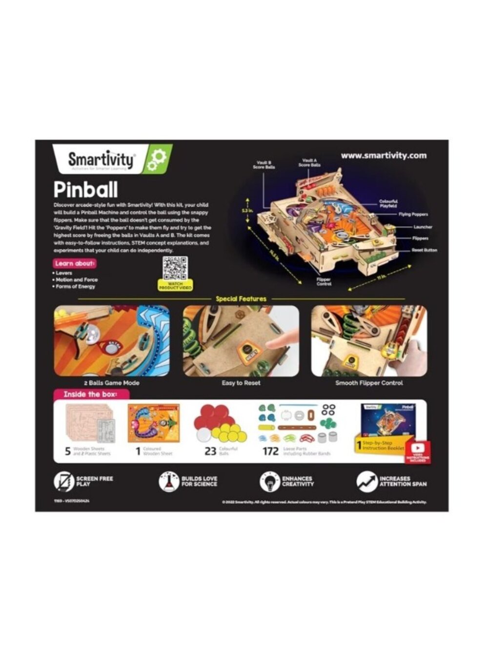 Smartivity DIY Pinball Machine STEM Kit Build & Play Arcade Game Award-Winning - Picture 2 of 11